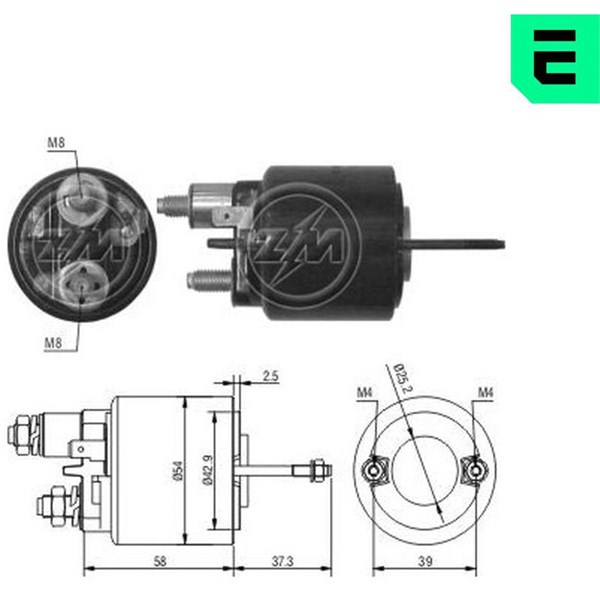 Magnetswitch, startmotor 12V