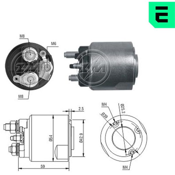 Magnetswitch, startmotor 12V Magnetswitch, startmotor 12V