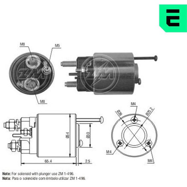 Magnetswitch, startmotor 12V