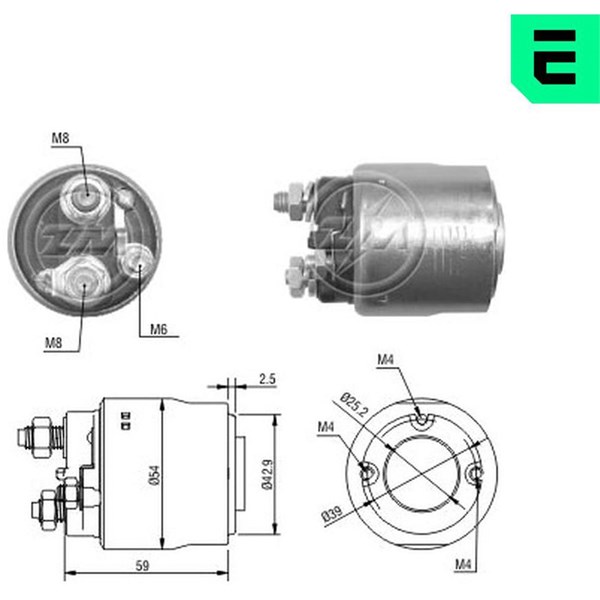 Magnetswitch, startmotor 12V