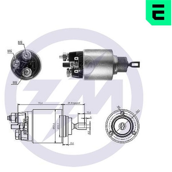 Magnetswitch, startmotor 12V