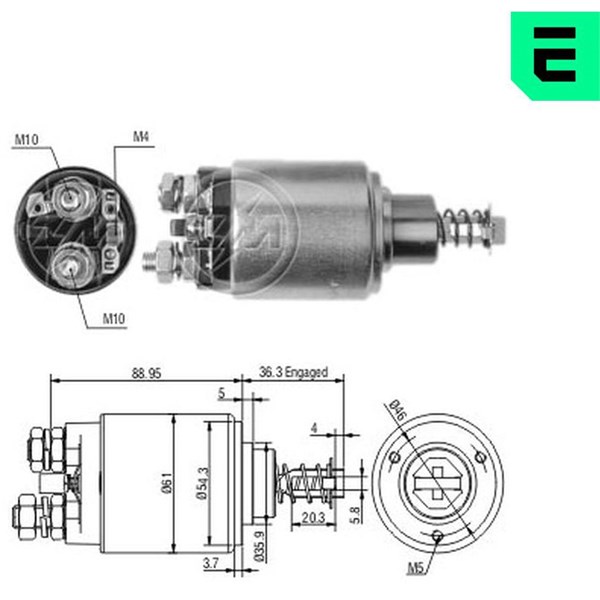 Magnetswitch, startmotor 12V