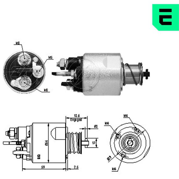 Magnetswitch, startmotor 12V