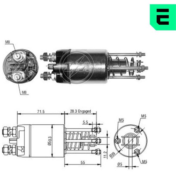 Magnetswitch, startmotor 12V