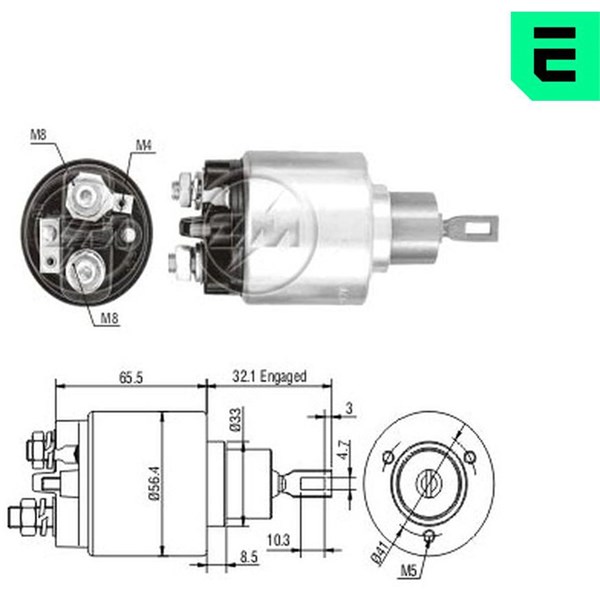 Magnetswitch, startmotor 12V