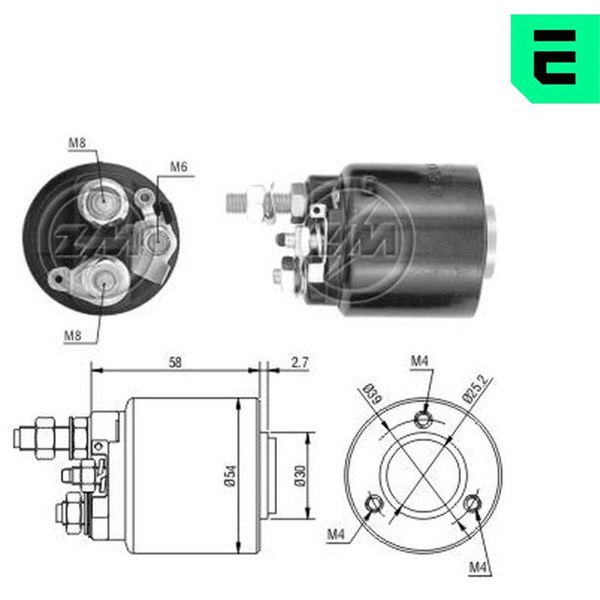 Magnetswitch, startmotor 12V