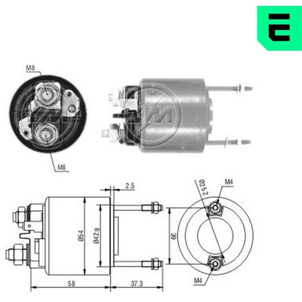 Magnetswitch, startmotor 12V