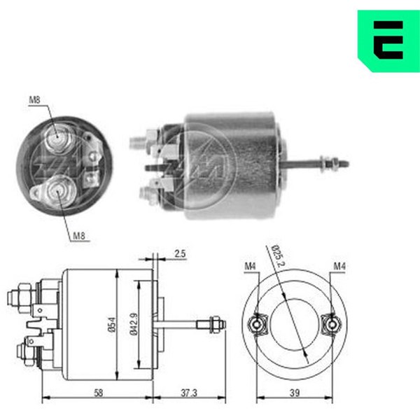 Magnetswitch, startmotor 12V