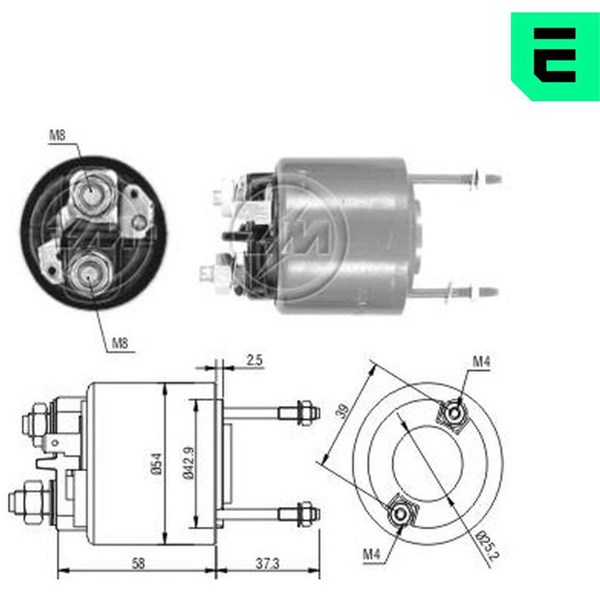 Magnetswitch, startmotor 12V