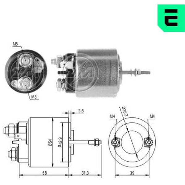 Magnetswitch, startmotor 12V