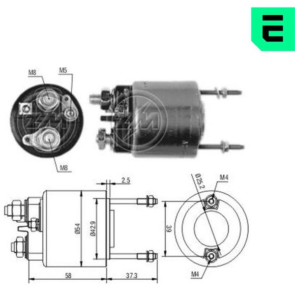 Magnetswitch, startmotor 12V