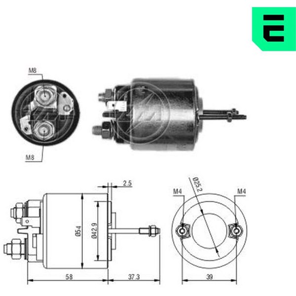 Magnetswitch, startmotor 12V