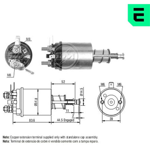 Magnetswitch, startmotor 12V