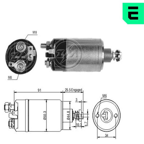 Magnetswitch, startmotor 12V