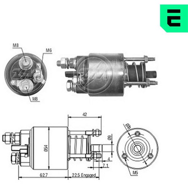 Magnetswitch, startmotor 12V