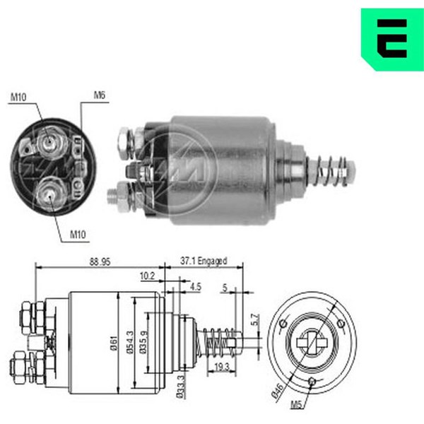 Magnetswitch, startmotor 12V