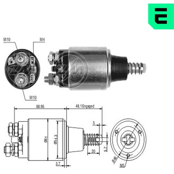 Magnetswitch, startmotor 12V