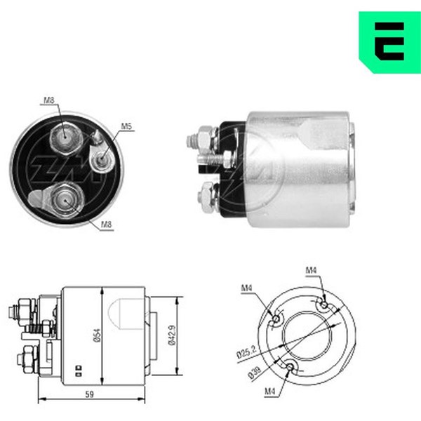 Magnetswitch, startmotor 12V