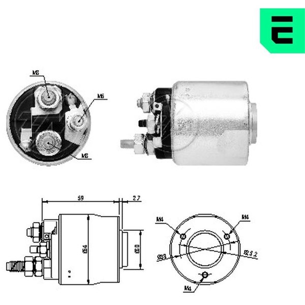 Magnetswitch, startmotor 12V