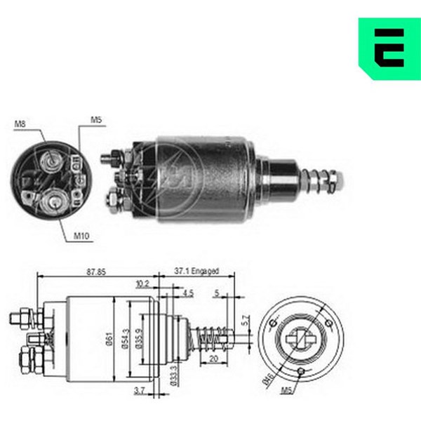 Magnetswitch, startmotor 12V Magnetswitch, startmotor 12V