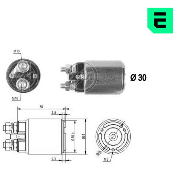Magnetswitch, startmotor 12V