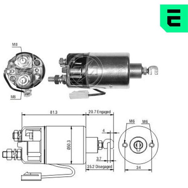 Magnetswitch, startmotor 12V Magnetswitch, startmotor 12V