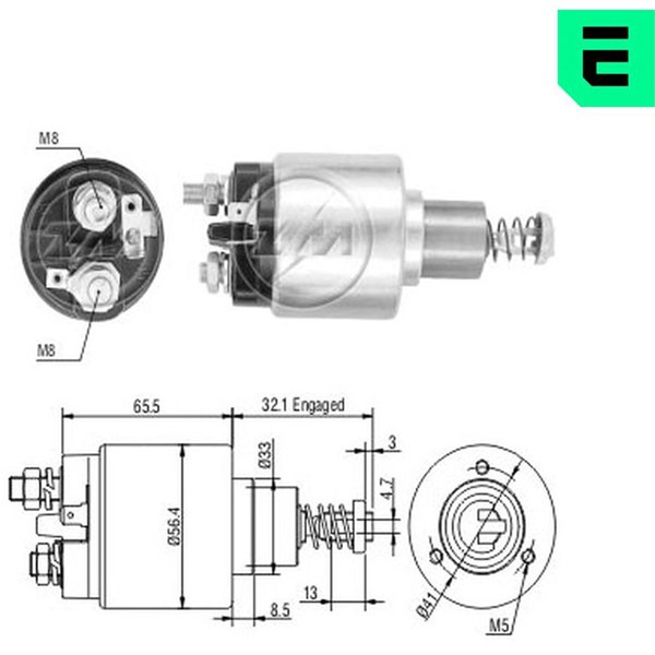 Magnetswitch, startmotor 12V