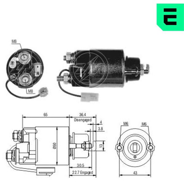 Magnetswitch, startmotor 12V