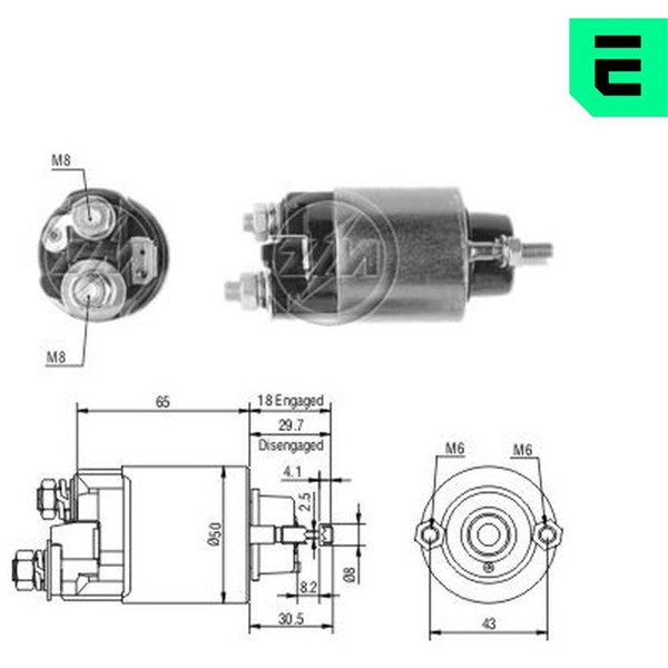Magnetswitch, startmotor 12V