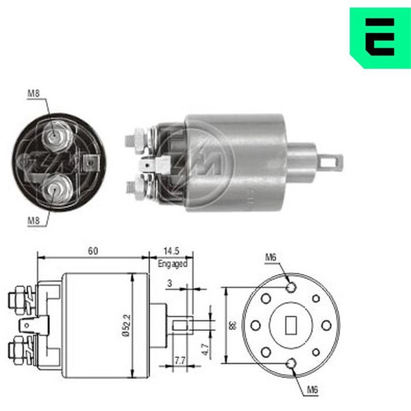 Magnetswitch, startmotor 12V
