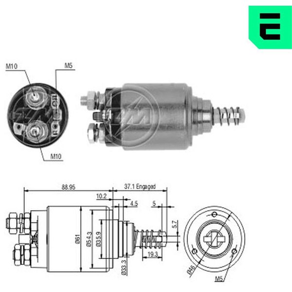 Magnetswitch, startmotor 12V
