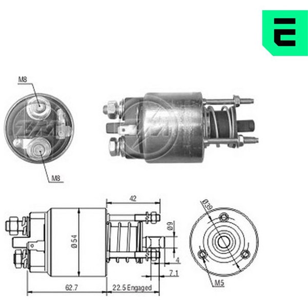Magnetswitch, startmotor 12V