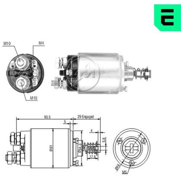 Magnetswitch, startmotor 12V