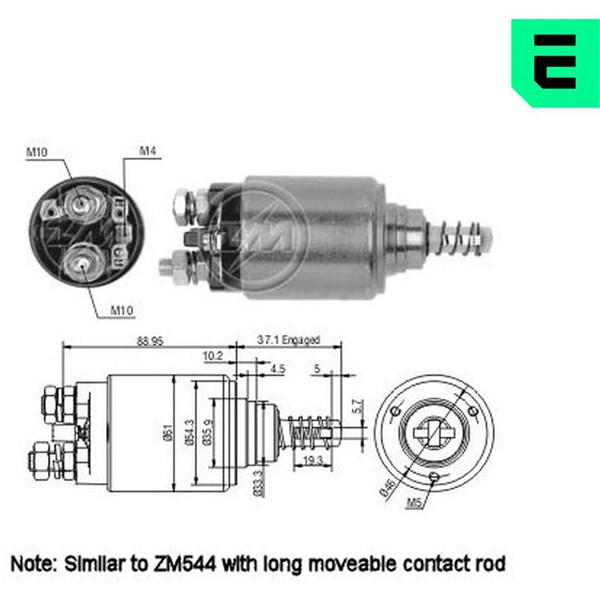Magnetswitch, startmotor 12V