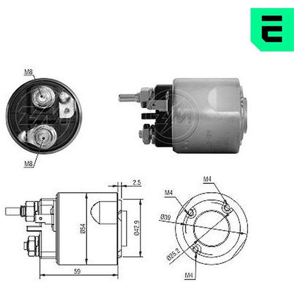 Magnetswitch, startmotor 12V