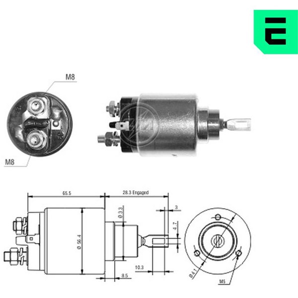 Magnetswitch, startmotor 12V