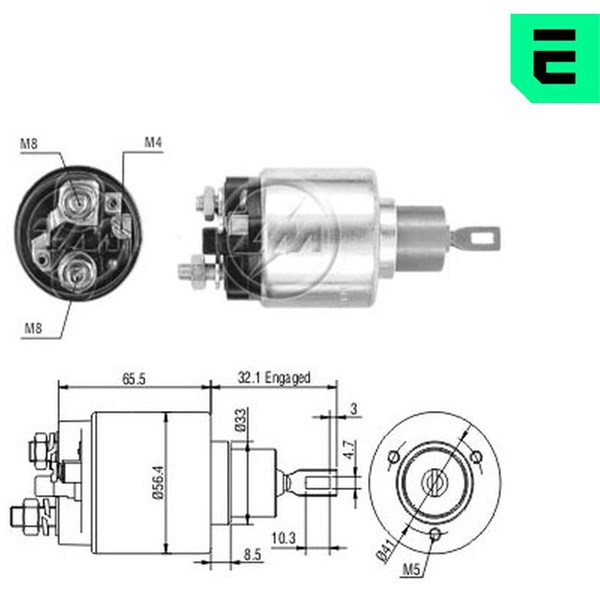 Magnetswitch, startmotor 12V