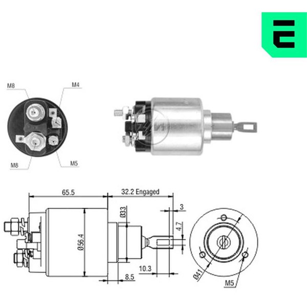 Magnetswitch, startmotor 12V