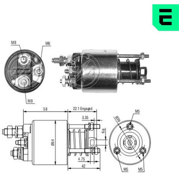 Magnetswitch, startmotor 12V Magnetswitch, startmotor 12V
