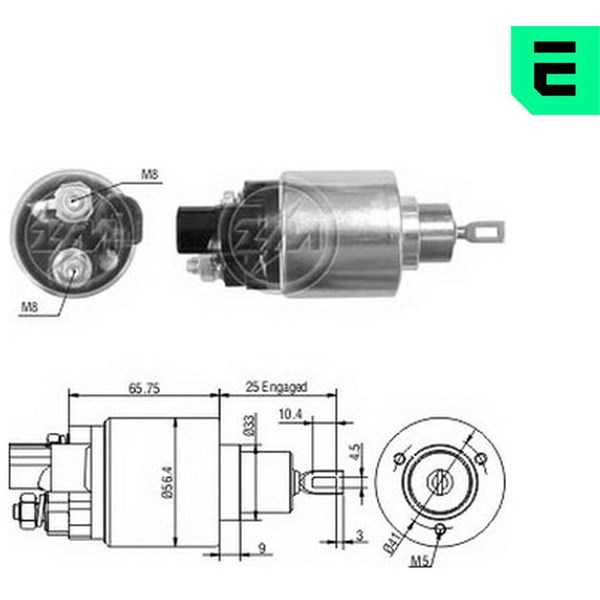 Magnetswitch, startmotor 12V