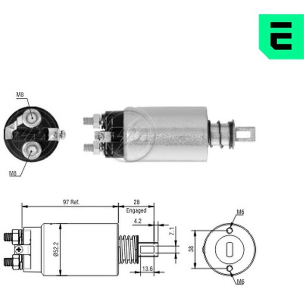 Magnetswitch, startmotor 24V