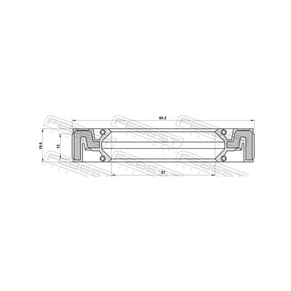 Oljepackningsring, differential, Bak Febest 95QFS-28651220C FEBEST