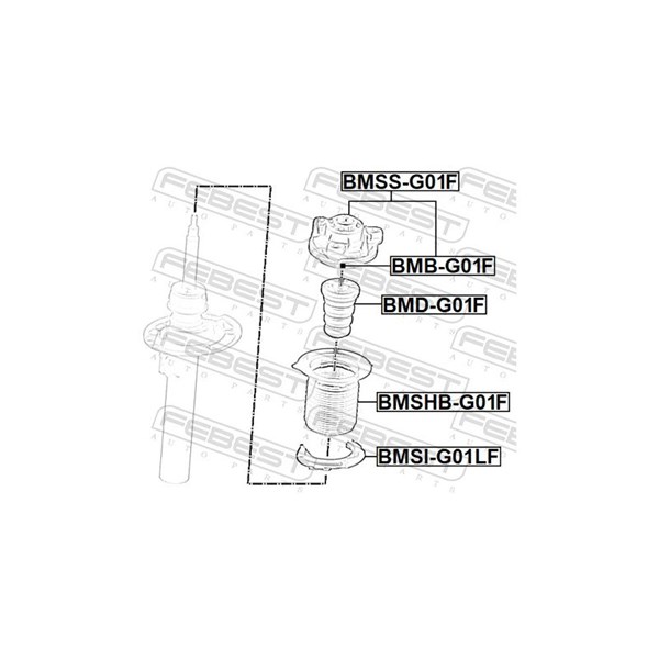 Genomslagsgummi, stötdämpare, Framaxel Febest BMD-G01F FEBEST Genomslagsgummi, stötdämpare, Framaxel Febest BMD-G01F FEBEST
