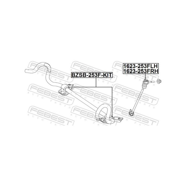 Reparationssats, krängningshämmarfäste, Framaxel Febest BZSB-253F FEBEST