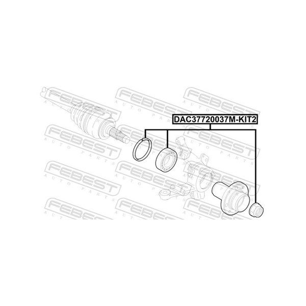 Hjullagersats, Framaxel Febest DAC37720037M-KIT2 FEBEST