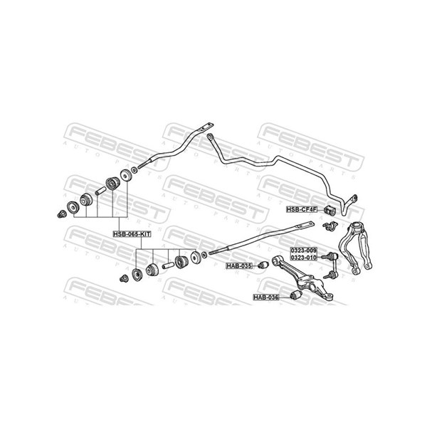 Bussning, länkarm, Fram, Bakaxel Febest HSB-065-KIT FEBEST Bussning, länkarm, Fram, Bakaxel Febest HSB-065-KIT FEBEST