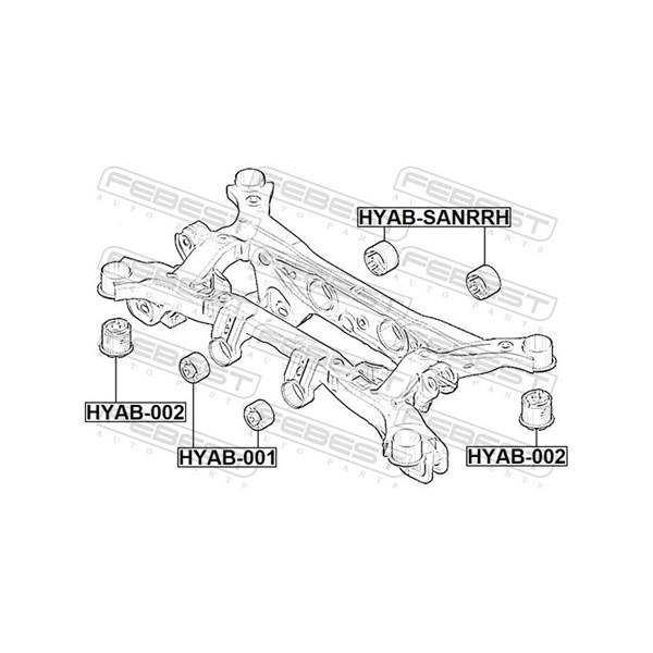 Fäste, differential Febest HYAB-001 FEBEST