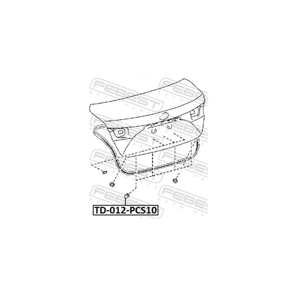 Buffert, motorhuv Febest TD-012-PCS10 FEBEST