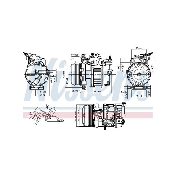 Kompressor, klimatanläggning 12V Nissens 891106 NISSENS