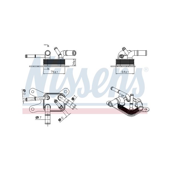 Oljekylare, automatisk transmission Nissens 91529 NISSENS